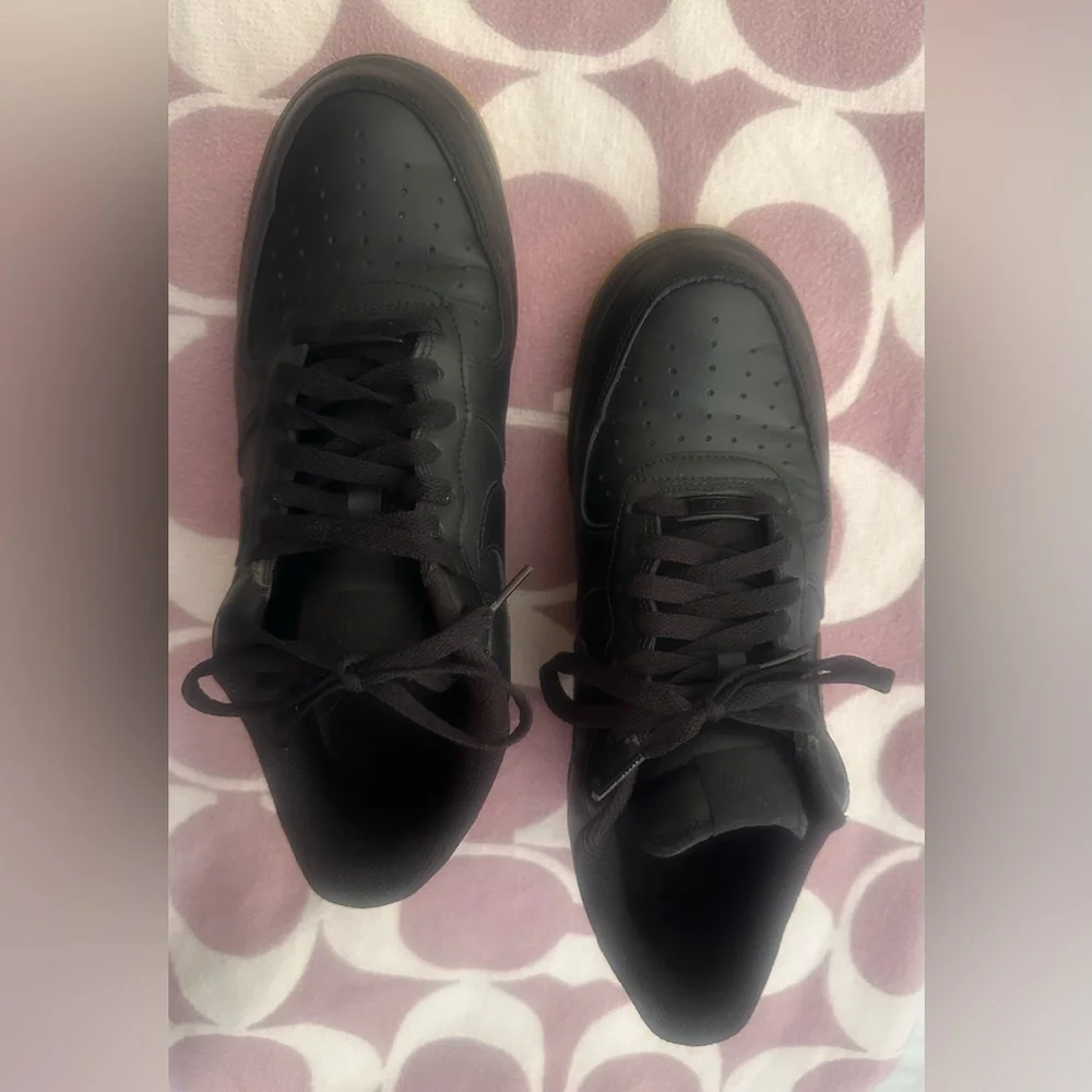 Nike Black and Gum Sole Air Force One Sneakers - Picture 4 of 10